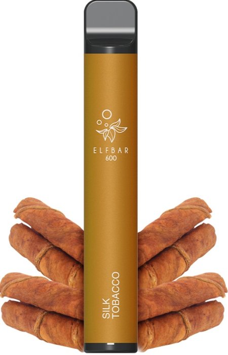 Elf Bar 600 Silky Tobacco jednorázová e-cigareta 20 mg s příchutí tabáku a vanilky disposable vape 600 potahů