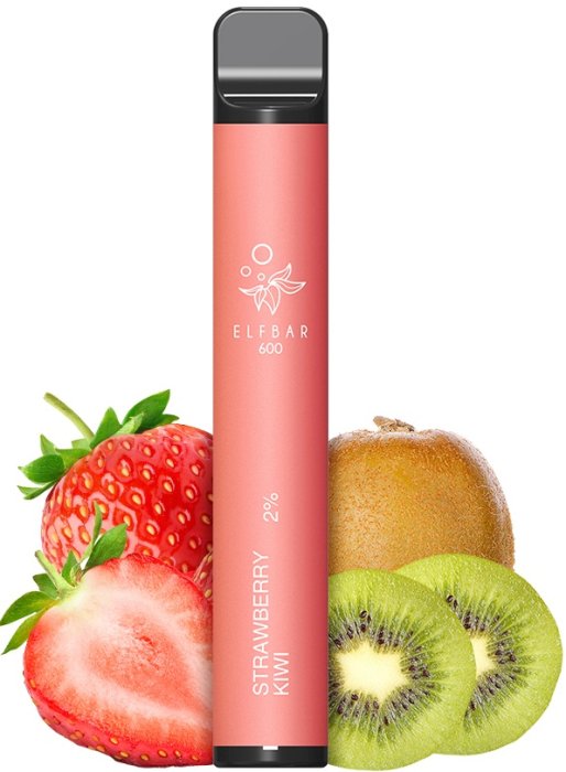 Elf Bar 600 Strawberry Kiwi jednorázová e-cigareta 20 mg s příchutí jahody a kiwi disposable vape 600 potahů