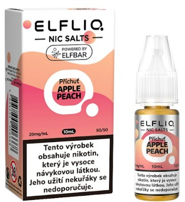 ELFLIQ Apple Peach 10 ml od Elf Bar pro POD e-cigarety s chutí sladké broskve a kyselého jablka