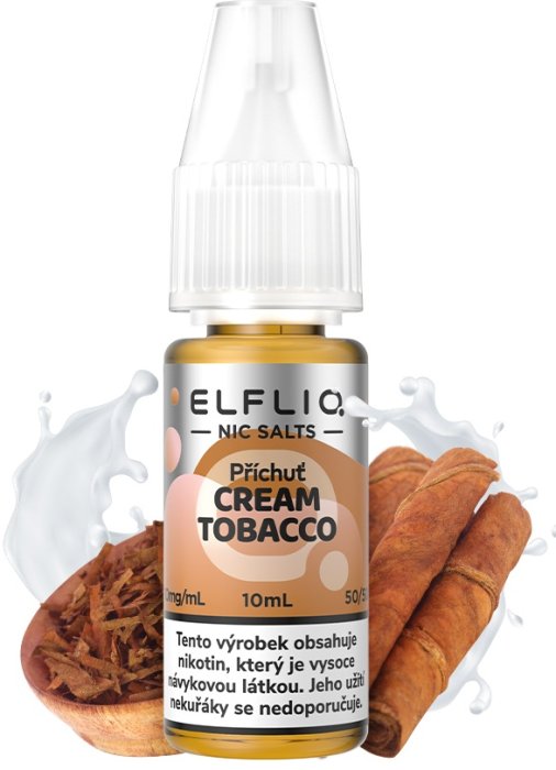ELFLIQ Cream Tobacco 10 ml s vyváženou chutí tabáku a smetanových tónů