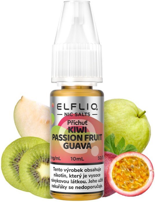 ELFLIQ Kiwi Passion Fruit Guava 10 ml s exotickou kombinací kiwi, marakuji a guavy