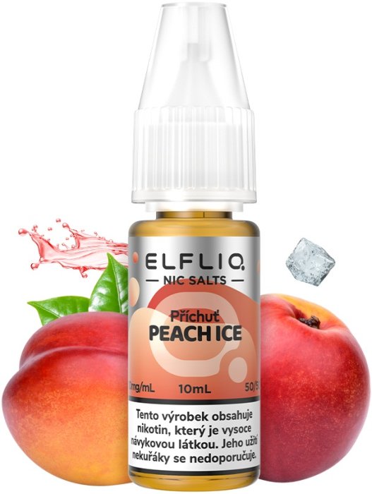 ELFLIQ Peach Ice 10 ml s chutí vychlazené broskve pro POD e-cigarety