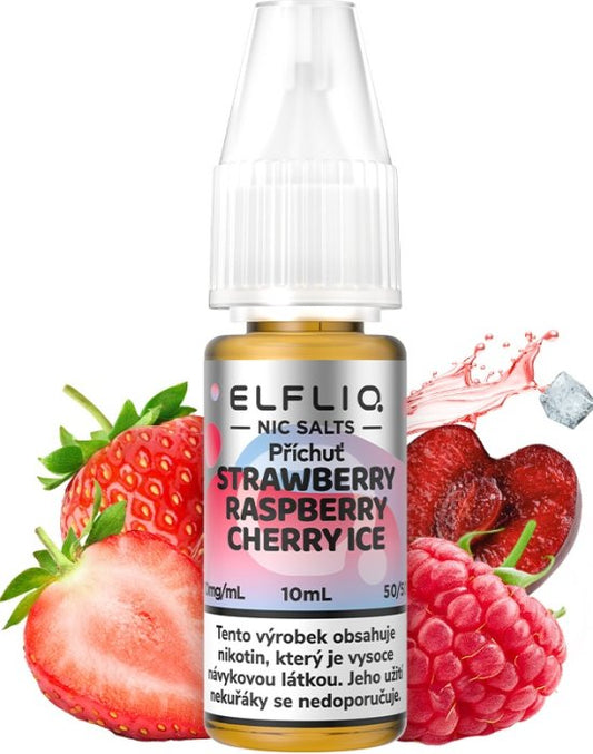 ELFLIQ Strawberry Raspberry Cherry Ice 10 ml s ovocnou směsí a osvěžujícím ice efektem