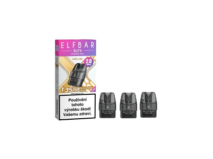 ELFBAR ELFX POD V2.0 Cartridge 0.8ňohmΩ 3Pack – náhradní cartridge 2ml s Dual Mesh pro ELFX plnitelnou ecigaretu