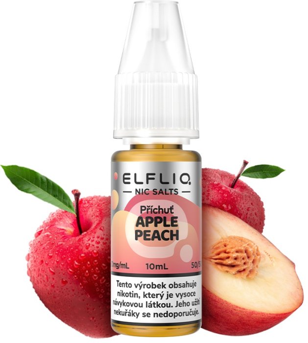 ELFLIQ Apple Peach od Elf Bar – e-liquid s nikotinovou solí s příchutí broskve a zeleného jablka