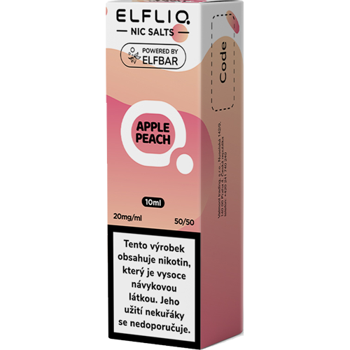 ELFLIQ Apple Peach e-liquid 10ml s vyváženou kombinací sladké broskve a jemně kyselého zeleného jablka