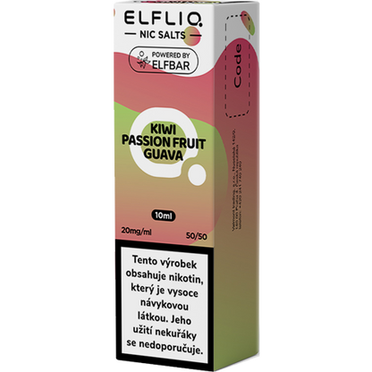 ELFLIQ Kiwi Passion Fruit Guava e-liquid 10ml s tropickou kombinací kiwi, maracuji a guavy