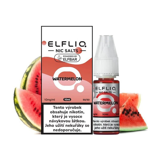 ELFLIQ Watermelon 10ml lahvička e-liquidu – osvěžující ovocná chuť vodního melounu s lehkým mentolovým dozvukem pro každodenní vapování