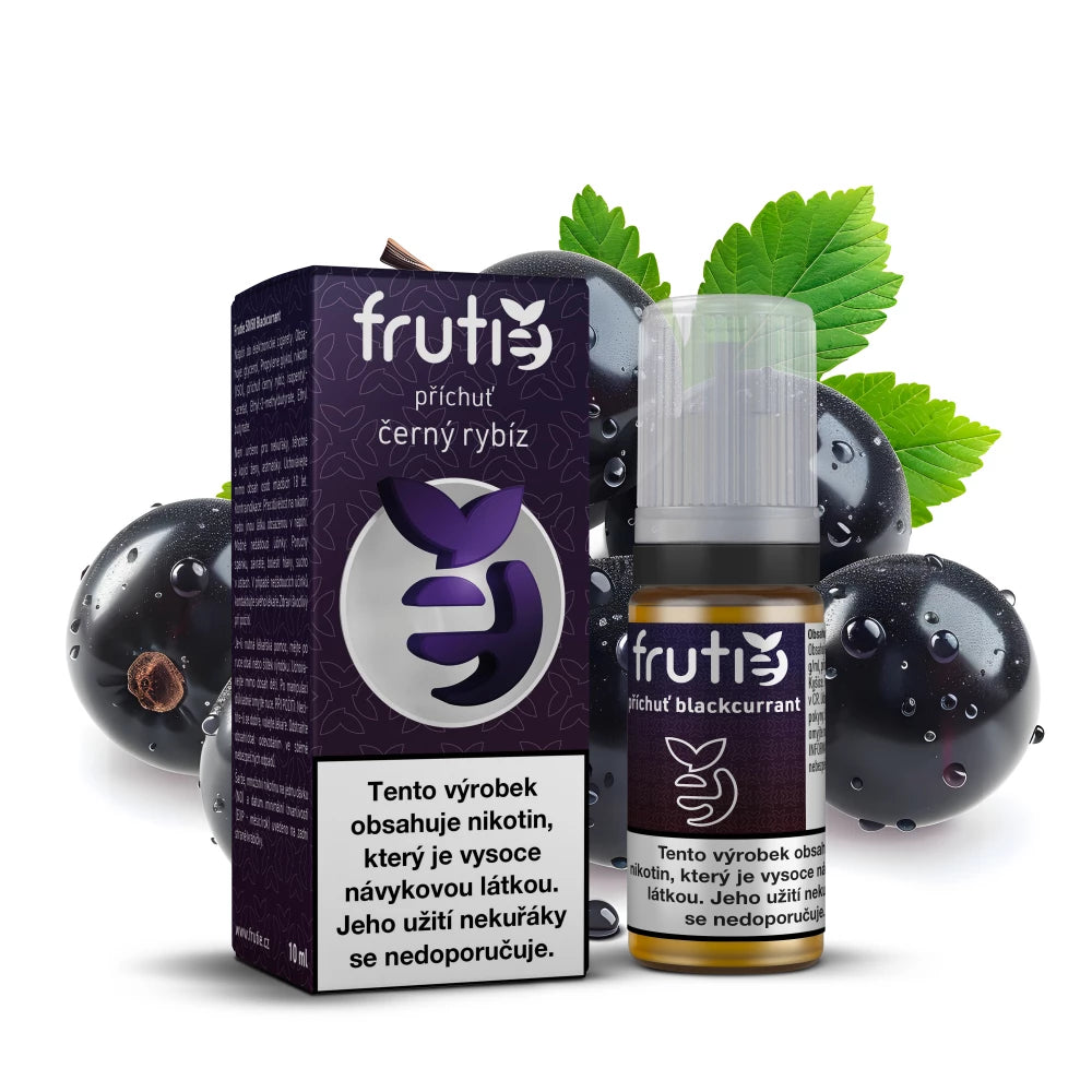 E-liquid Frutie Blackcurrant s chutí sladkokyselého černého rybízu, poměr PG/VG 50/50, síla 6 mg/ml