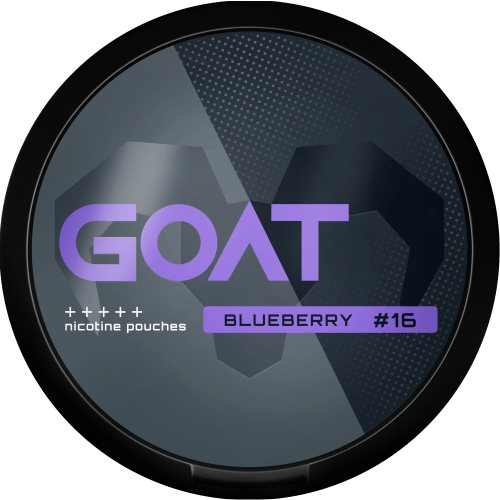 Nikotinové sáčky GOAT Blueberry 16,4 mg/g (11,49 mg/sáček) s plnou a sladkou chutí zralých borůvek. Silná varianta #16 poskytuje intenzivní a dlouhotrvající nikotinový účinek pro zkušené uživatele. Sáčky jsou vyrobené v České republice s důrazem na kvalitu, a nabízejí výrazný ovocný zážitek s jemně osvěžujícím podtónem.
