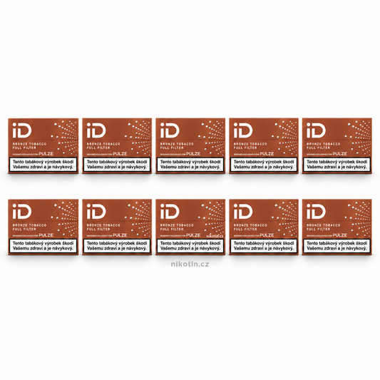 iD Bronze Tobacco karton – 10 krabiček a 200 výrazných tabákových náplní Full Filter pro Pulze
