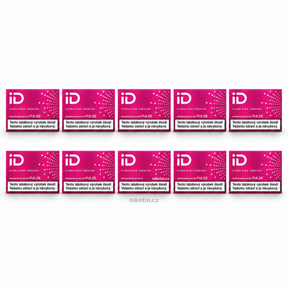 iD Flora Pink karton – 10 krabiček a 200 tabákových náplní s květinovými tóny pro Pulze
