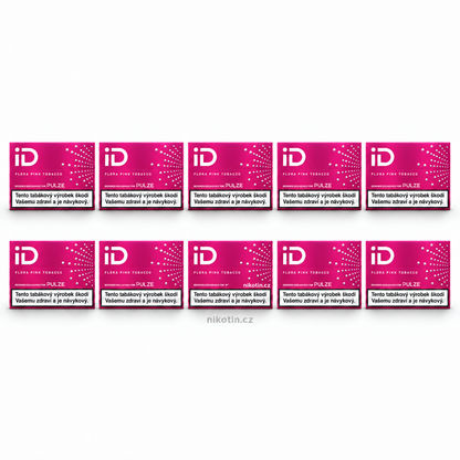 iD Flora Pink karton – 10 krabiček a 200 tabákových náplní s květinovými tóny pro Pulze