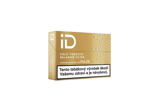 iD Gold Tobacco – zahřívané tabákové náplně s vyváženou chutí a technologií Balanced Filter pro zařízení Pulze