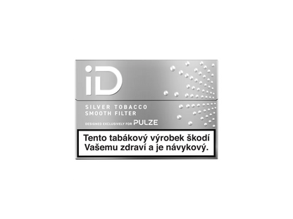 Tabákové náplně iD Silver Tobacco s jemným tabákovým profilem, technologií Smooth Filter a kompatibilitou se zařízeními Pulze