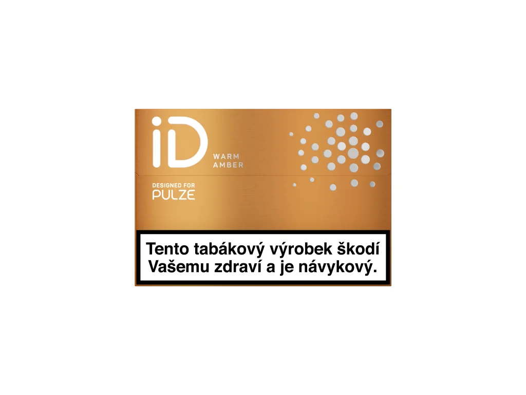iD Warm Amber krabička – zahřívané tabákové náplně s vyváženou chutí a jemným kouřovým nádechem pro Pulze
