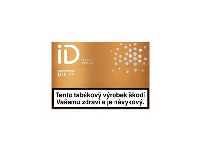 iD Warm Amber krabička – zahřívané tabákové náplně s vyváženou chutí a jemným kouřovým nádechem pro Pulze