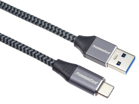 PremiumCord USB-C to USB 3.0 A Cable (USB 3.2 Gen 1, 3A, 5Gbps) 1m Braided