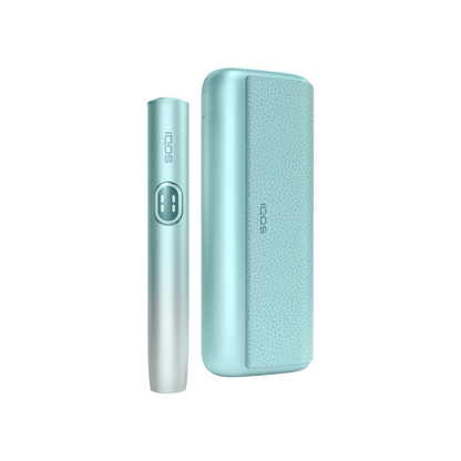 IQOS ILUMA i PRIME Breeze Blue – světle modrý nahřívač s dotykovým ovládáním a nabíječkou