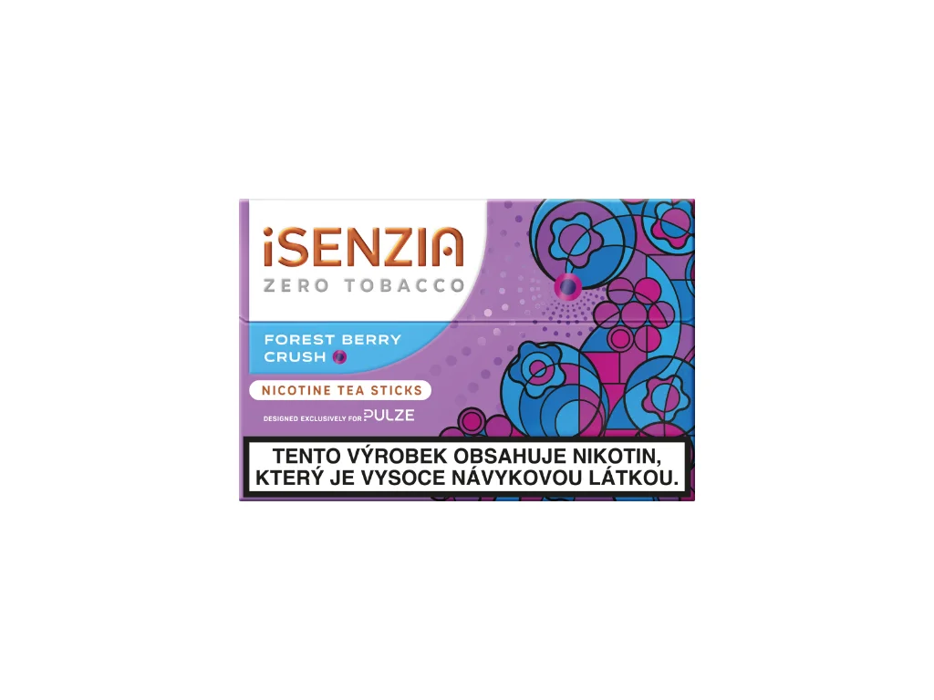 iSENZIA Forest Berry Crush krabička – 20 nikotinových čajových náplní s příchutí lesního ovoce pro zařízení Pulze