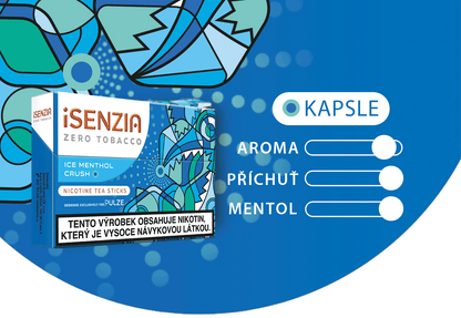Chuťový profil iSENZIA Ice Menthol Crush – výrazné aroma, chladivý mentol a kapsle pro intenzivnější příchuť