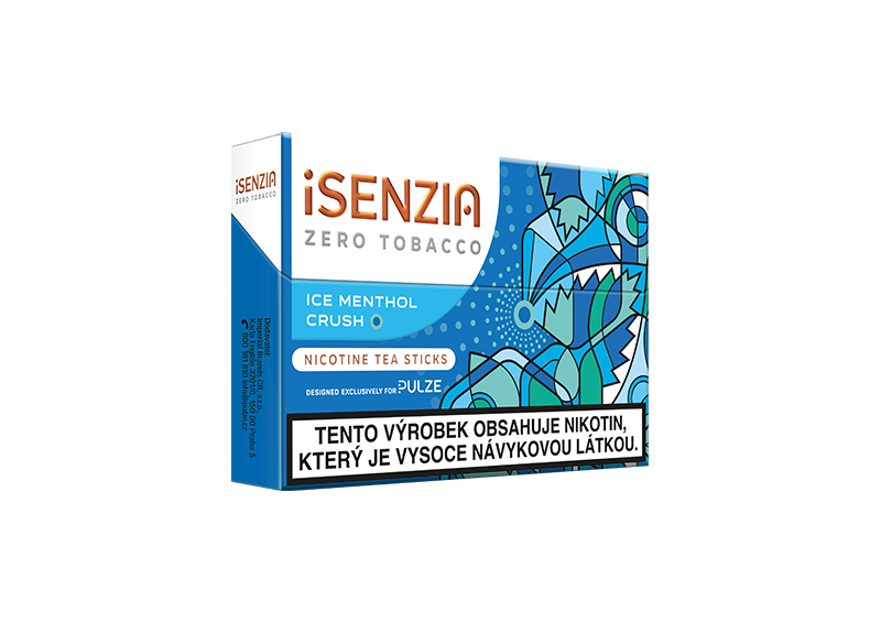 Mentolové náplně iSENZIA Ice Menthol Crush s čajovým základem bez tabáku a aktivační kapslí pro Pulze