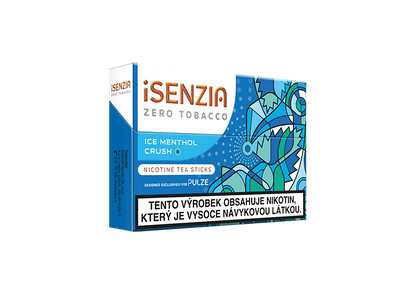 Mentolové náplně iSENZIA Ice Menthol Crush s čajovým základem bez tabáku a aktivační kapslí pro Pulze
