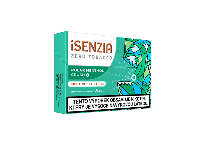 Mentolové náplně iSENZIA Polar Menthol Crush s čajovým základem bez tabáku a aktivační kapslí pro Pulze