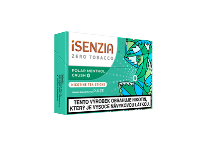 Mentolové náplně iSENZIA Polar Menthol Crush s čajovým základem bez tabáku a aktivační kapslí pro Pulze