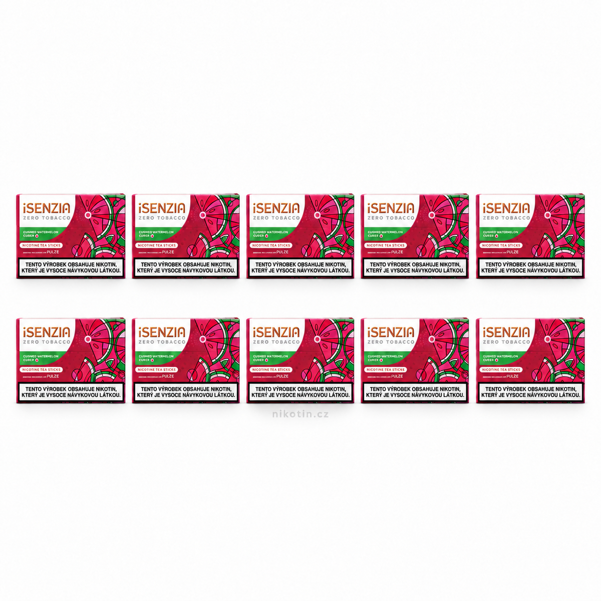 Karton iSENZIA Summer Watermelon Crush – 10 krabiček, celkem 200 čajových náplní s melounovou příchutí pro Pulze