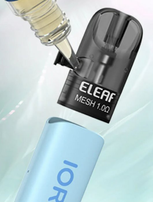 Boční plnění cartridge 2 ml u modré POD e-cigarety iSmoka-Eleaf IORE LITE 2 Blue