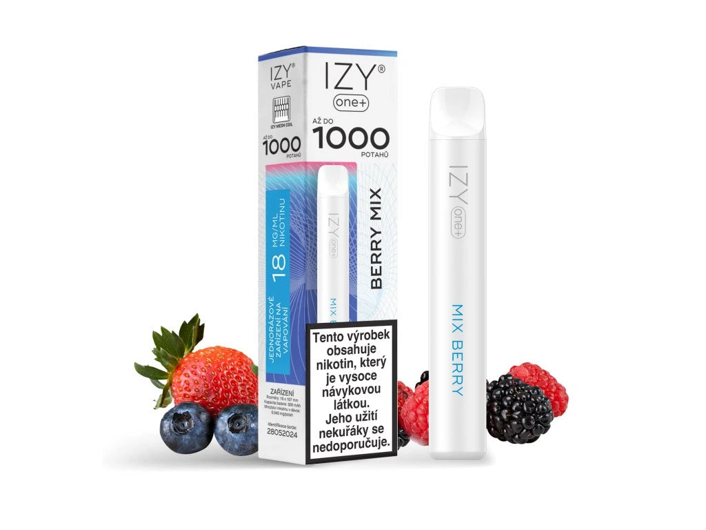 IZY ONE+ 1000 Berry Mix 18mg jednorázová e-cigareta s lesním ovocem a sladkokyselou chutí