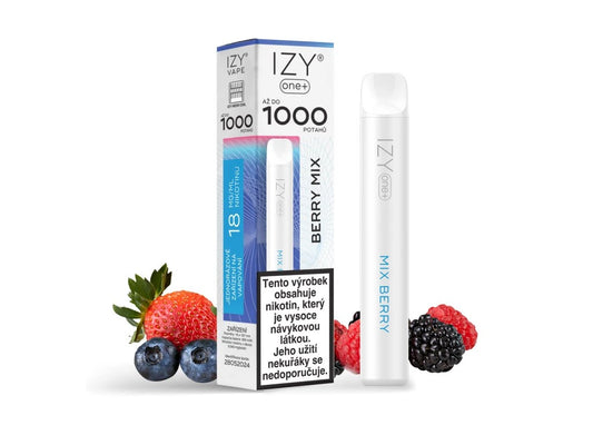 IZY ONE+ 1000 Berry Mix 18mg jednorázová e-cigareta s lesním ovocem a sladkokyselou chutí