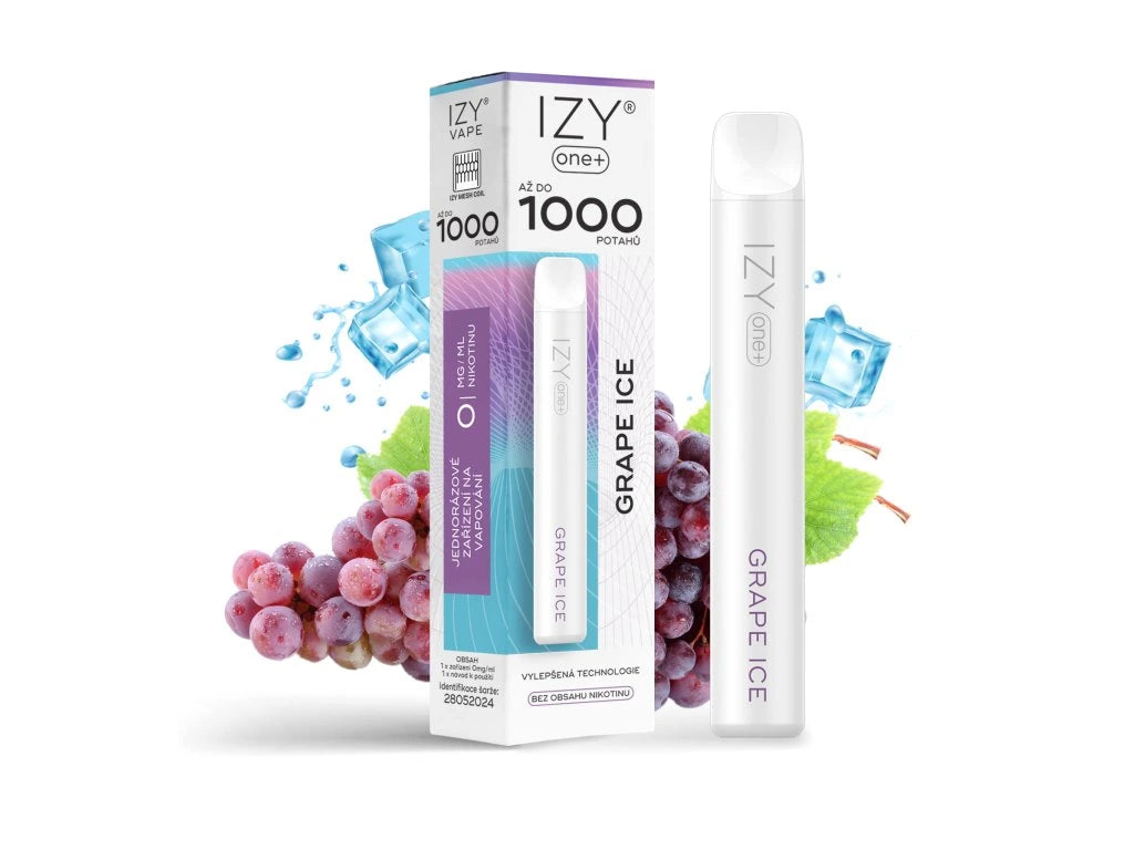 IZY ONE+ 1000 Grape Ice 0mg jednorázová e-cigareta s hroznovým vínem a ledovým efektem bez nikotinu