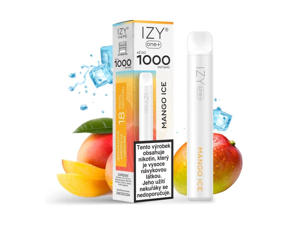 IZY ONE+ 1000 Mango Ice 18mg jednorázová e-cigareta s mangem a chladivým ledovým efektem
