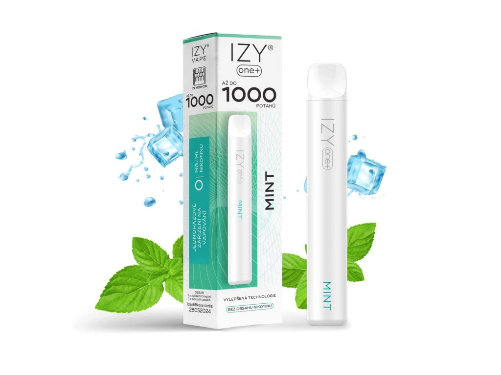IZY ONE+ 1000 Mint 0mg jednorázová e-cigareta s čistou mátou bez nikotinu