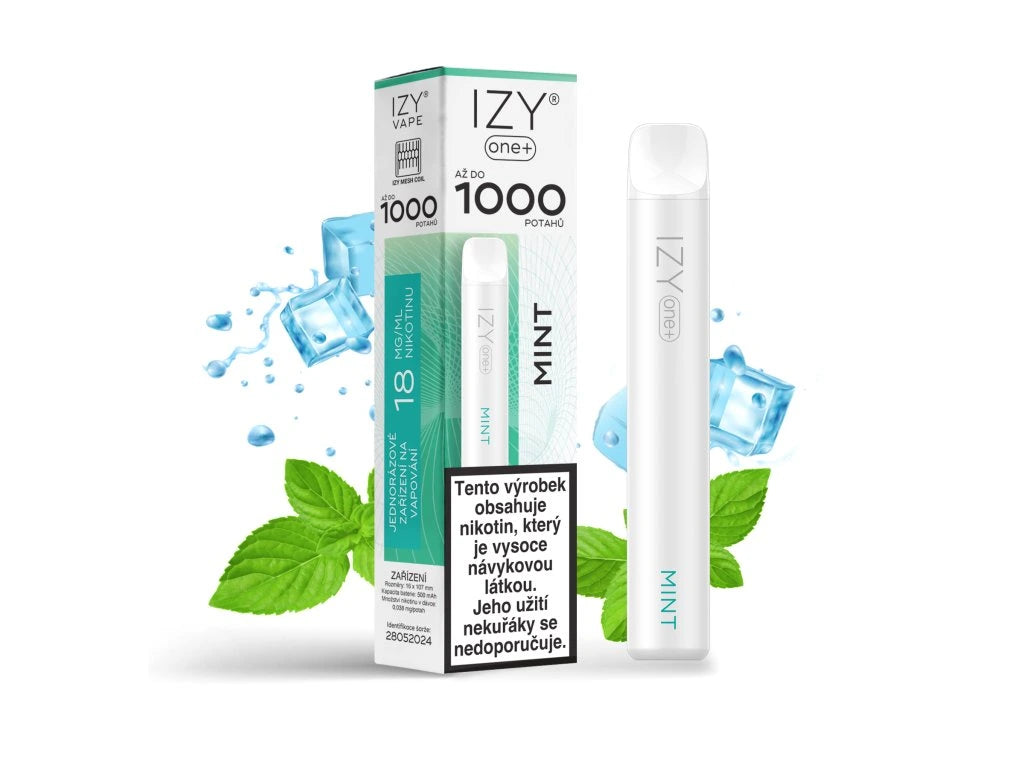 IZY ONE+ 1000 Mint 18mg jednorázová e-cigareta s intenzivní mátou a mentolovým efektem