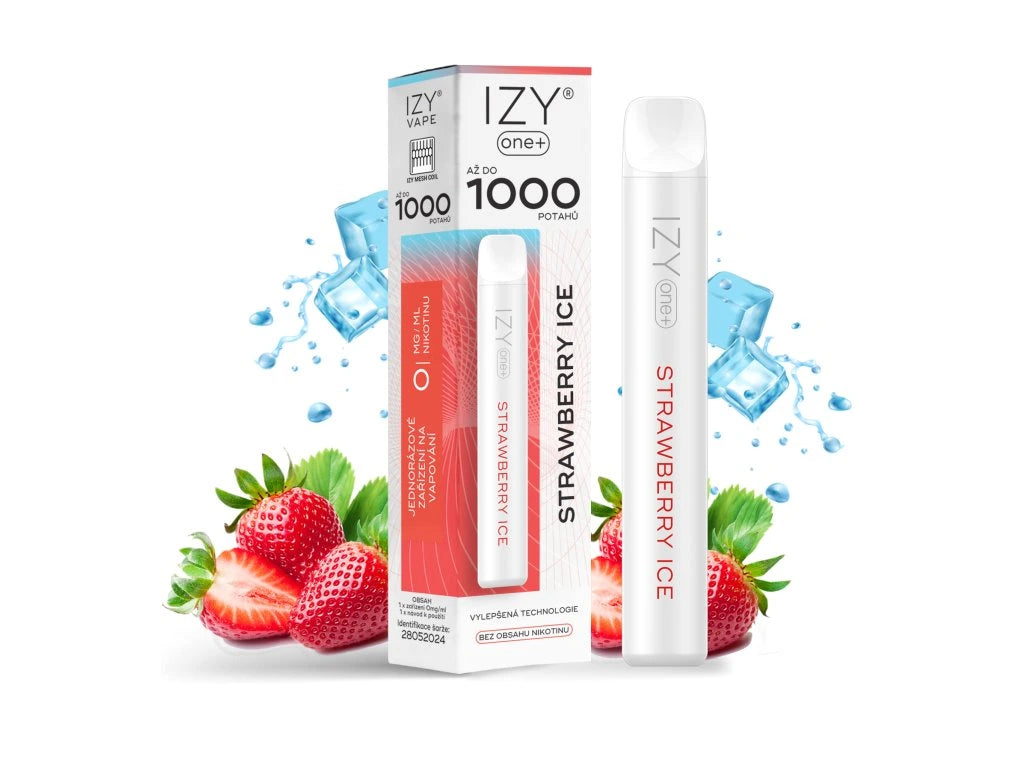 IZY ONE+ 1000 Strawberry Banana 18mg jednorázová e-cigareta s jahodou a krémovým banánem