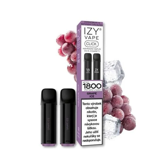 IZY VAPE CLICK Grape Ice POD 18 mg 2×2 ml s hroznovou příchutí a chladivým ICE efektem