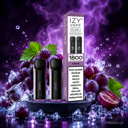 IZY VAPE CLICK Grape 18 mg – dva předplněné hroznové PODy 2 ml až na 1800 potahů
