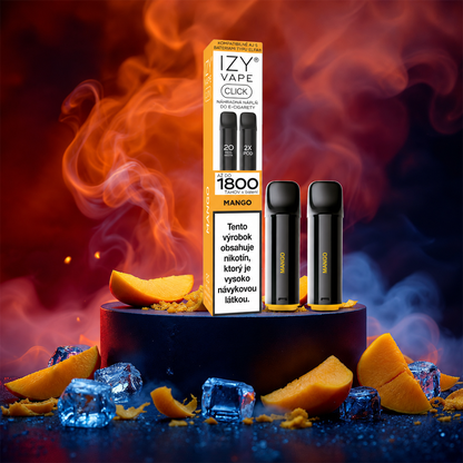 IZY VAPE CLICK Mango 18 mg – dva předplněné mangové PODy 2 ml až na 1800 potahů