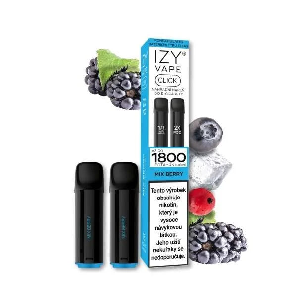 IZY VAPE CLICK MIX Berry POD 18 mg 2×2 ml s příchutí malin, borůvek, jahod a lesního ovoce