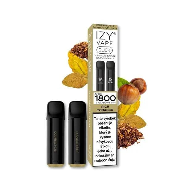 IZY VAPE CLICK Rich Tobacco POD 18 mg 2×2 ml s plnou tabákovou příchutí a kořeněnými tóny