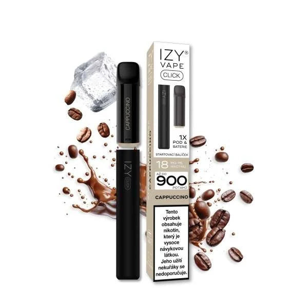 IZY VAPE CLICK Starter Kit Cappuccino 18 mg s černou baterií a předplněným 2ml PODem