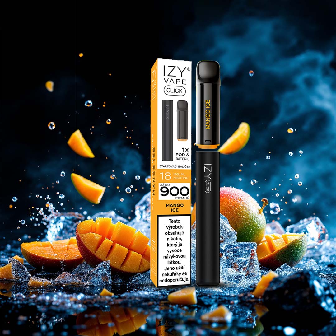IZY VAPE CLICK Mango Ice 18 mg – dobíjecí POD systém 500 mAh s MESH cartridge až na 900 potahů