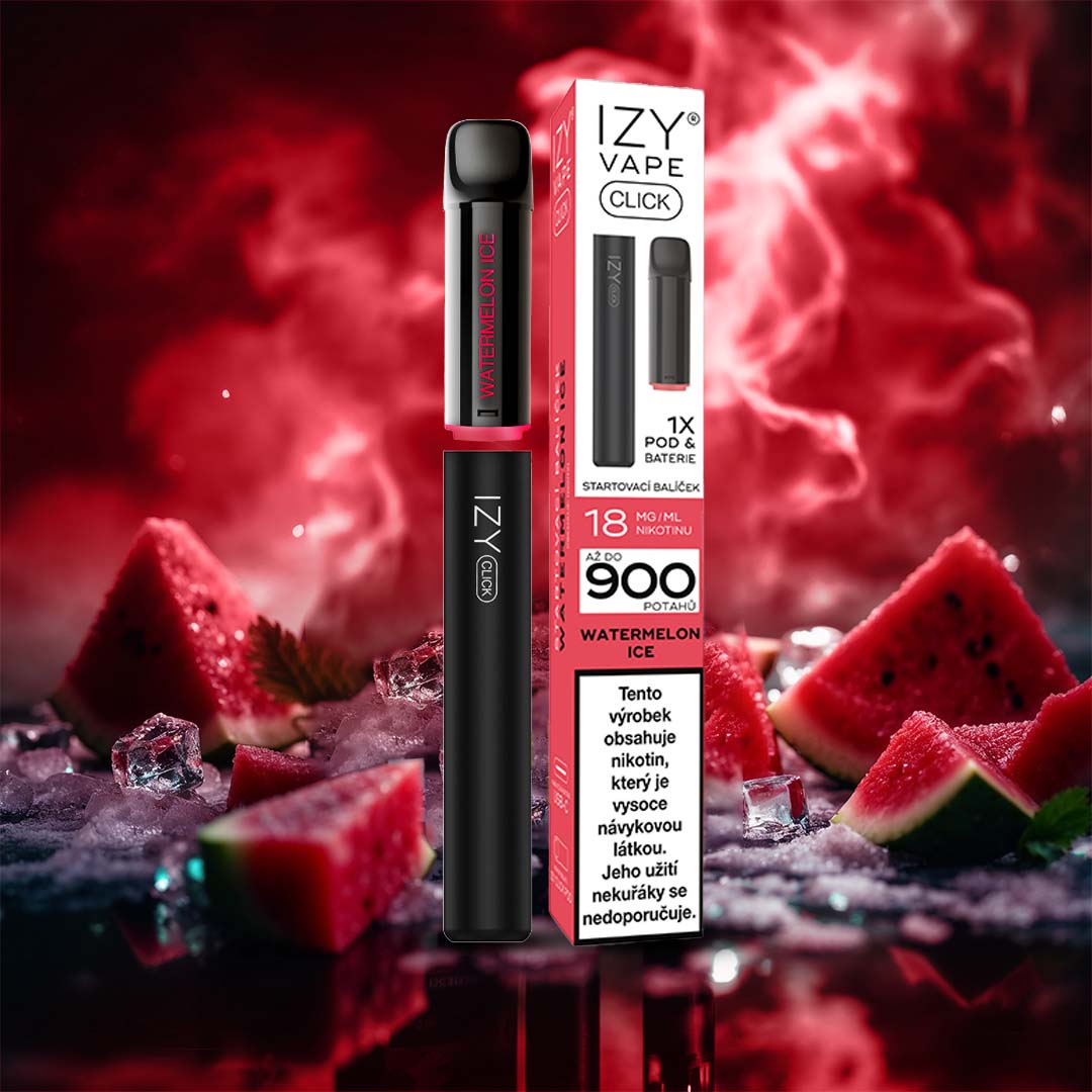 IZY VAPE CLICK Watermelon Ice 18 mg – dobíjecí POD systém 500 mAh s MESH cartridge až na 900 potahů