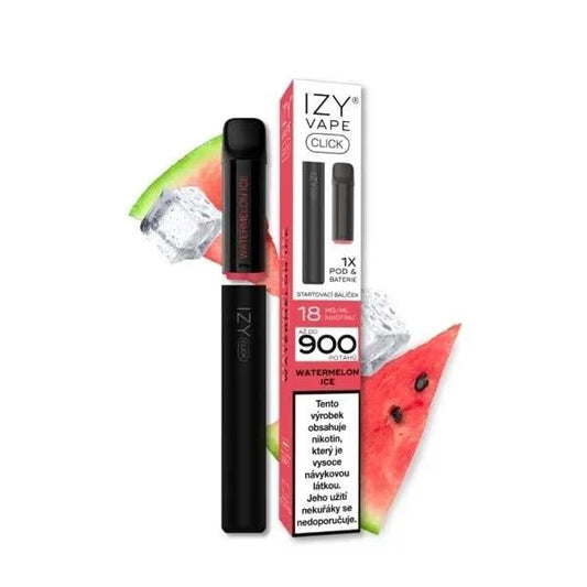 IZY VAPE CLICK Starter Kit Watermelon Ice 18 mg s černou baterií a předplněným melounovým PODem 2 ml