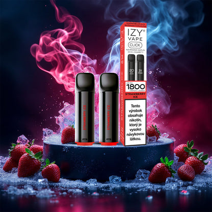 IZY VAPE CLICK Strawberry Ice 18 mg – balení dvou 2ml MESH PODů až na 1800 potahů