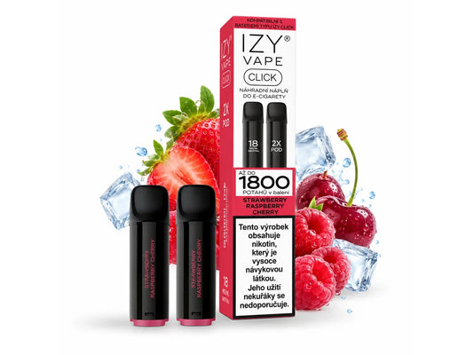 IZY VAPE CLICK Strawberry Raspberry Cherry POD 18 mg 2×2 ml s příchutí jahod, malin a třešní