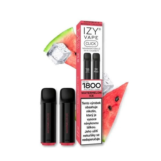IZY VAPE CLICK Watermelon Ice POD 18 mg 2×2 ml s příchutí vodního melounu a chladivým ICE efektem